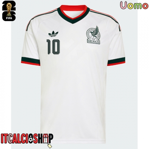 Messico Alexis Vega #10 Seconda Maglia Mondiali 2026 Manica Corta